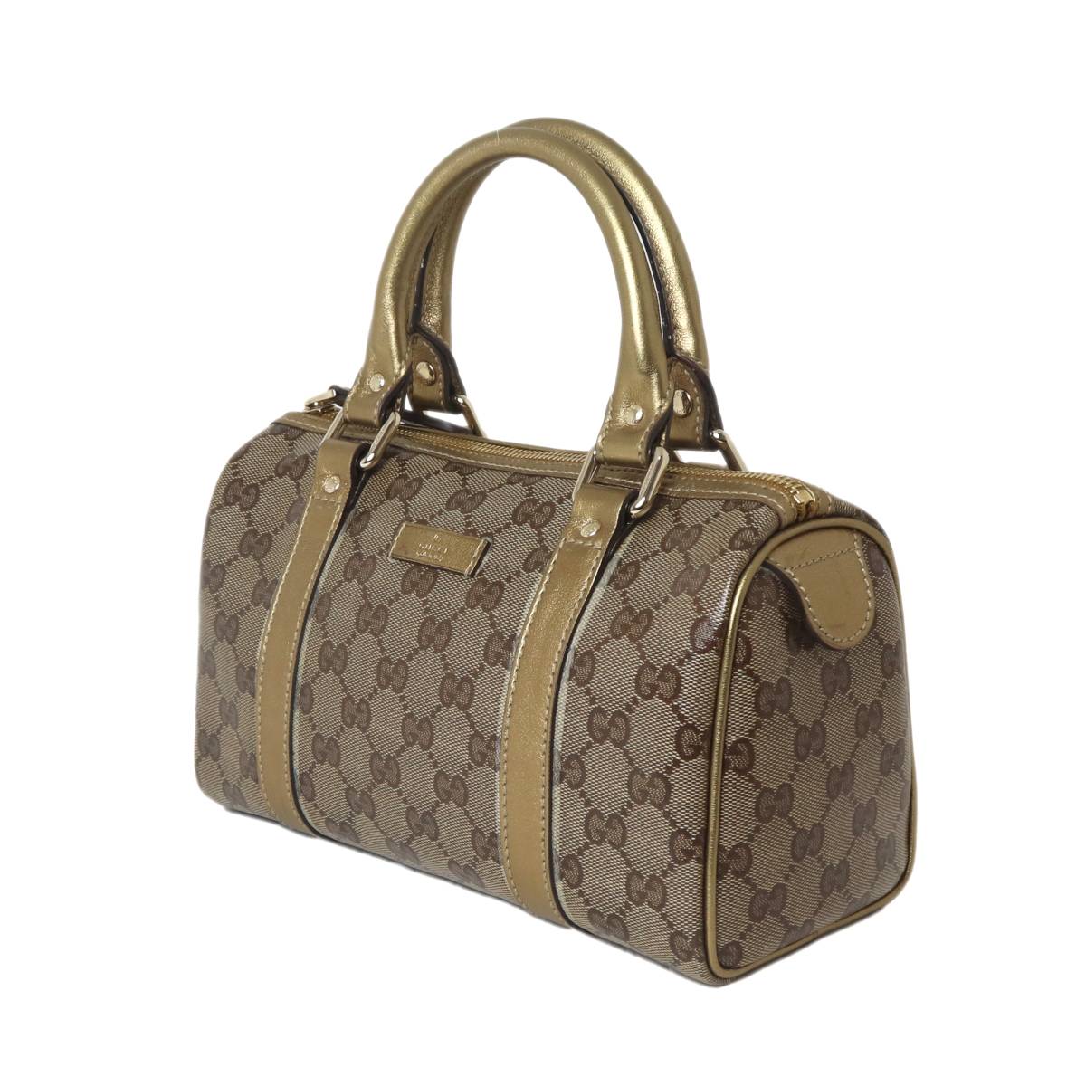 【中古】 GUCCI/グッチ ミニボストンバッグ ハンドバッグ GGクリスタル ゴールド IS Bランク｜ブランドショップ　リバース