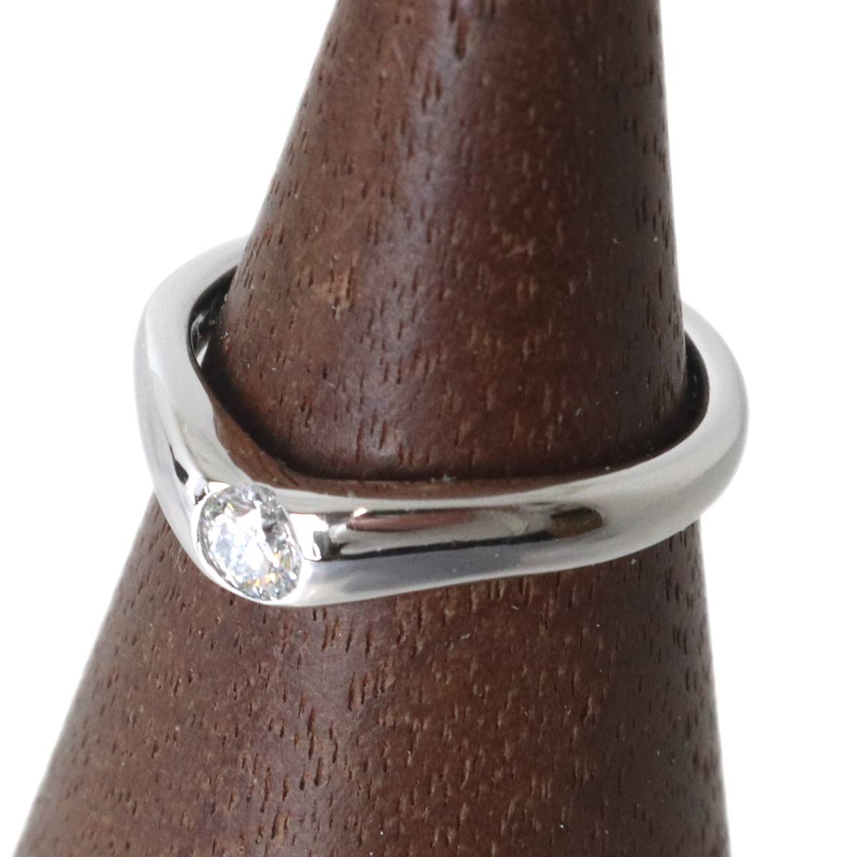【中古】 Tiffany&Co. /ティファニー ダイヤ 1P カーブドバンドリング 指輪 プラチナ Pt950 9号 5.2g KA ABランク