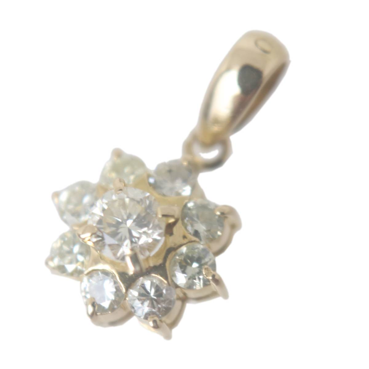 【中古】 K18 ゴールド ダイヤモンド デザイン ペンダント トップ 0.51ct 1.0g KA 磨き仕上げ品 Aランク|ブランドショップ リバース