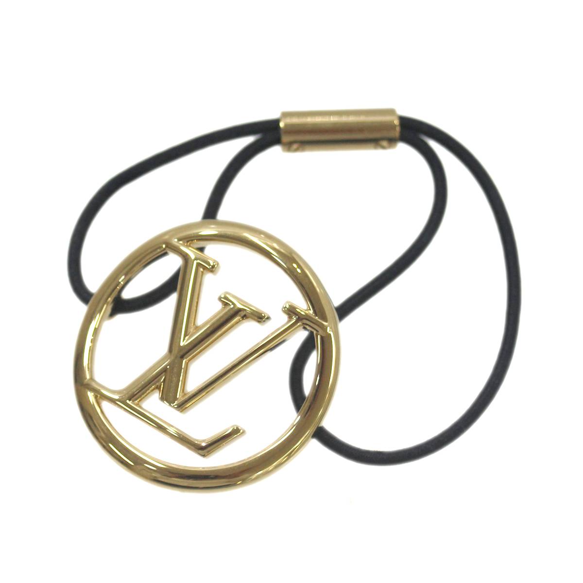 【中古】 LOUIS VUITTON / ルイヴィトン エラスティック ルイーズ髪留め 金属、ゴム紐 ゴールド、ブラック M00760 AK1212IT NO Aランク