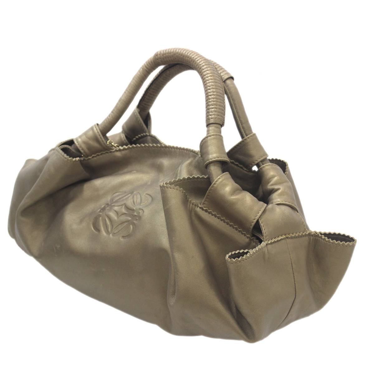 【中古】 LOEWE / ロエベ ナッパアイルハンドバック アナグラム ゴールド レザー NO Bランク|ブランドショップ リバース