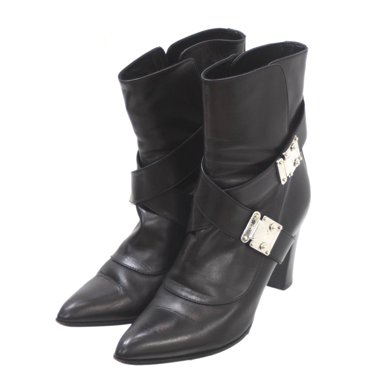 【中古】 LOUIS VUITTON/ルイヴィトン ショートブーツ ブラック 35 1/2 (23cm) NT-no Bランク