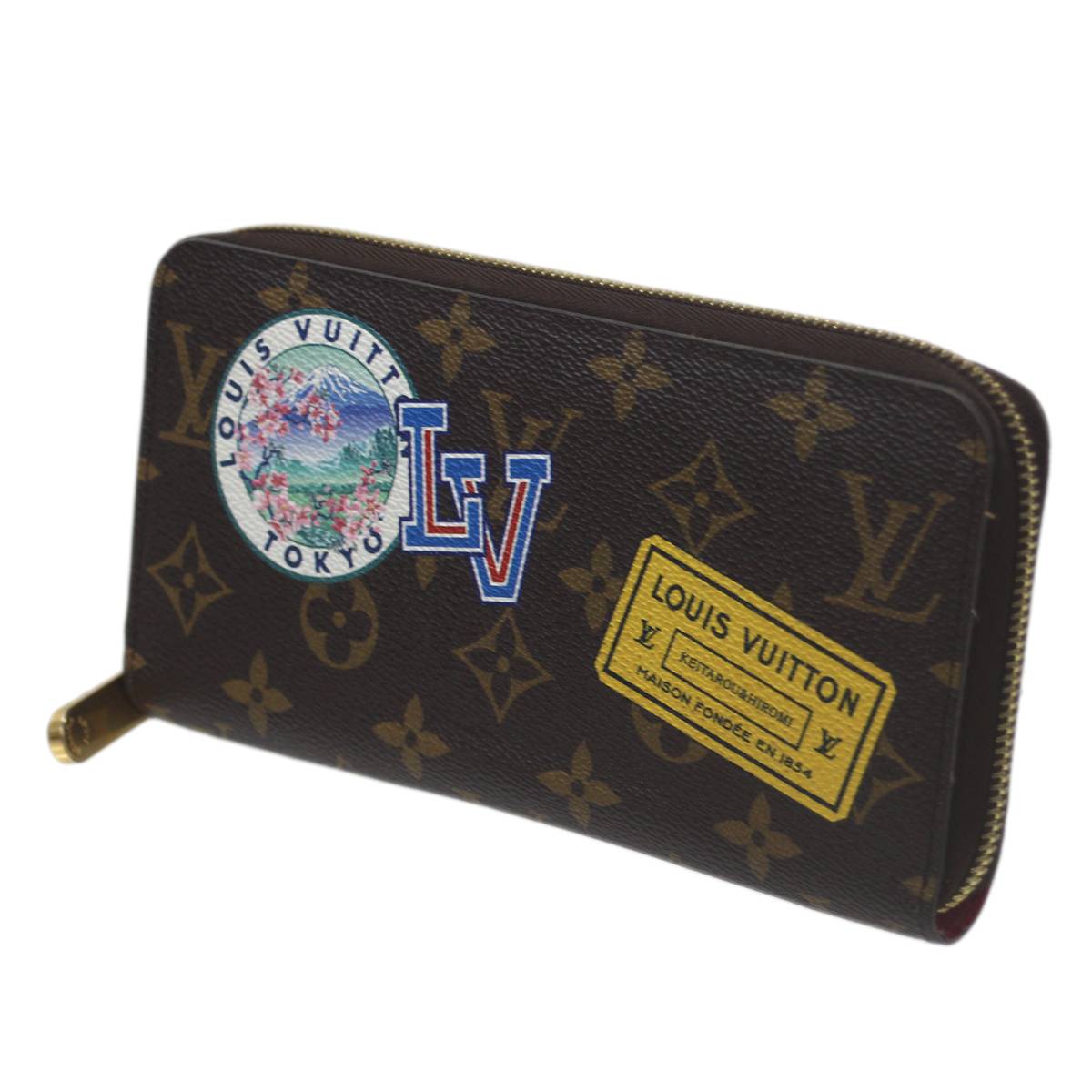【中古】 LOUIS VUITTON / ルイヴィトン マイLV世界周遊旅行 ジッピーウォレット モノグラム ステッカー 赤銅色 M62149 SP2179 NO 美品 A序列付ける