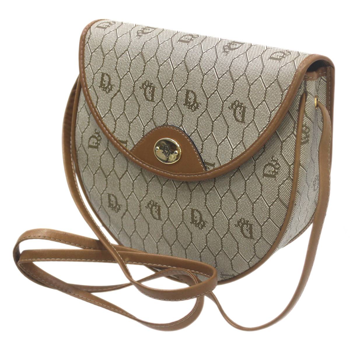 【中古】 Christian Dior / クリスチャン クリスチャンディオール ショルダーバッグ pvc、なめし革 ベージュ  NO  A価値づける