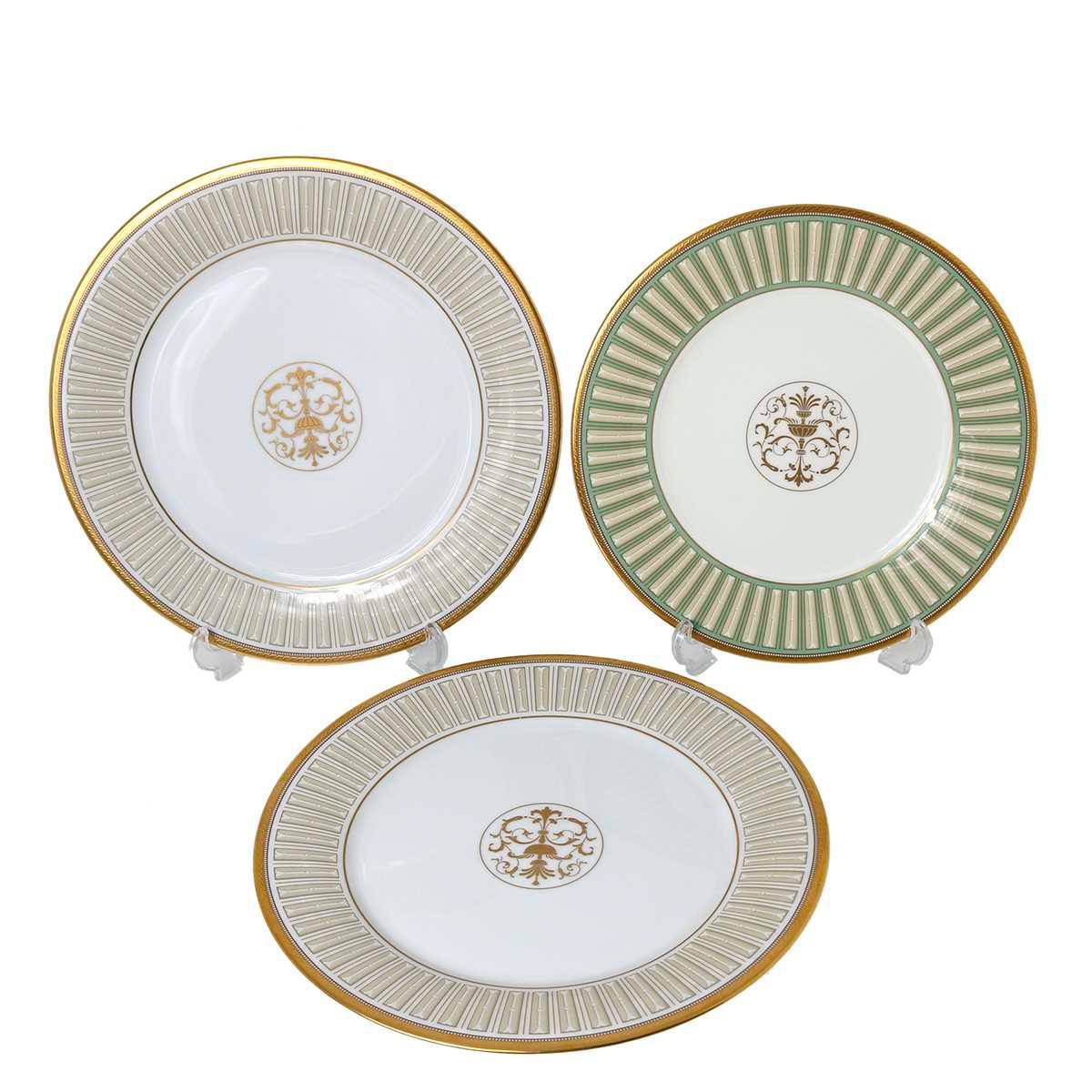 【中古】 Noritake &times; Le Meridien Grand Pacific Tokyo / ノリタケ ホテルグランパシフィックメリディアン プラター 大皿 大プレート 3枚セット Bone Chine / ボーンチャイナ / 骨灰磁器 直径26.8cm/直径30cm NT Bランク｜ブランドショップ　リバース