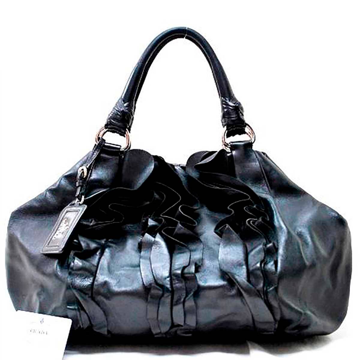 【中古】 PRADA/プラダ ナッパレザー フリルバッグ/ハンドバッグ ブラック BR3987 SH B 33,683円