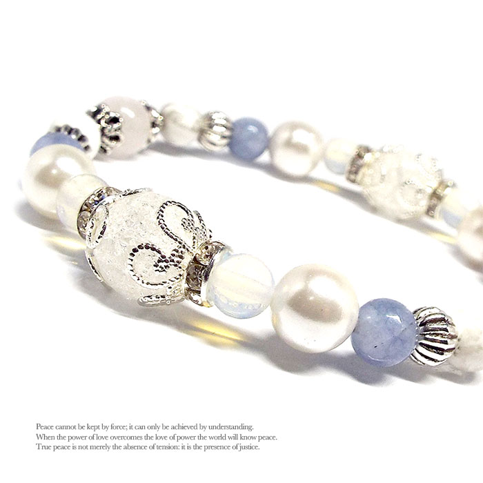 アクアマリン×ラピスラズリ×クラッククォーツ　天然石ブレスレット 楽天市場】幸運 お守り 幸福 パワーストーン ブレスレット