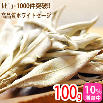 【１０％増量中】ホワイトセージ 100g 浄化用 無農薬/高品質 カリフォルニア産 天然石 パワーストーンの浄化に クラスタータイプ