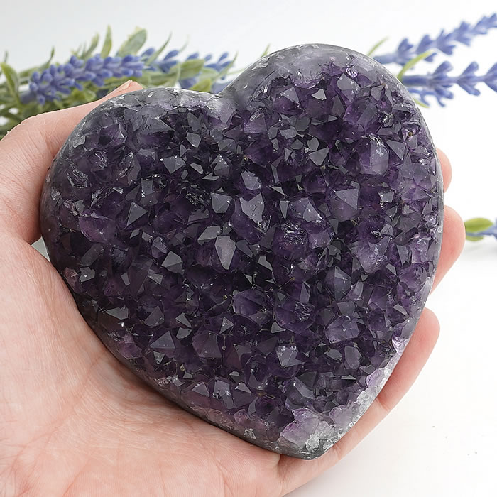 楽天市場】【アクリル台座付き】アメジスト ハート型クラスター 原石