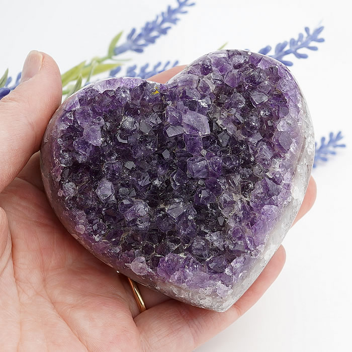 楽天市場】【アクリル台座付き】アメジスト ハート型クラスター 原石