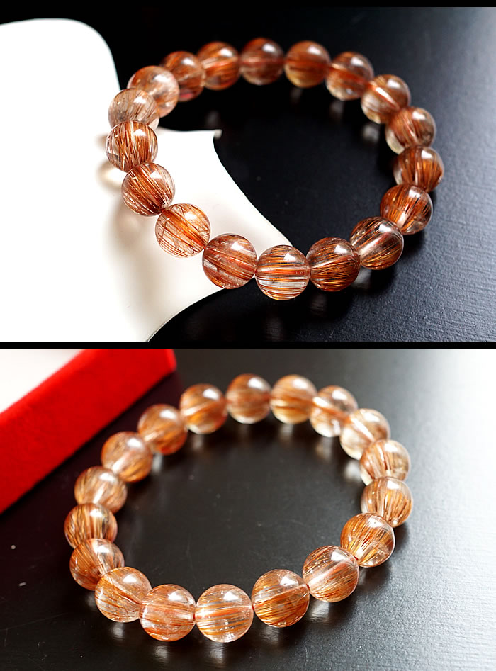ブラジル産ルチルクォーツAAA 11〜12mm ブレスレット 天然石 quartz