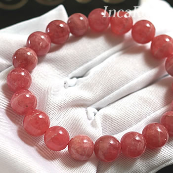 インカローズ(ロードクロサイト)AAAA 10〜11mm ブレスレット 天然石 パワーストーン アルゼンチン産 rhodochrosite incarose