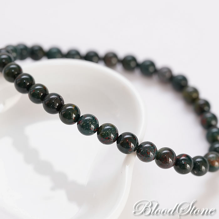 ブラッドストーンAAA6mm ブレスレット 天然石 パワーストーン ブラッドストーン画像