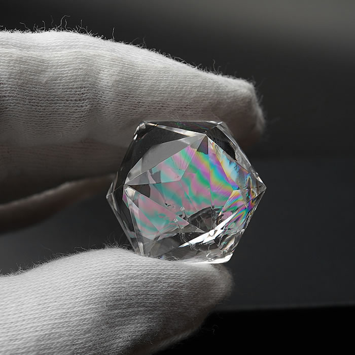 【一点物】【高品質】天然レインボー水晶 イコサヘドロン(正二十面体) 天然水晶 原石 天然石 パワーストーン 天然虹入り水晶|ステラガーデン in 八ヶ岳