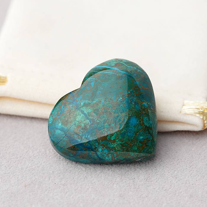【一点物】【高品質】クリソコラ ハート ルース 天然石 パワーストーン ハートストーン heart
