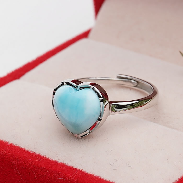 楽天市場】ラリマーAAA ハート リング 天然石 パワーストーン 指輪