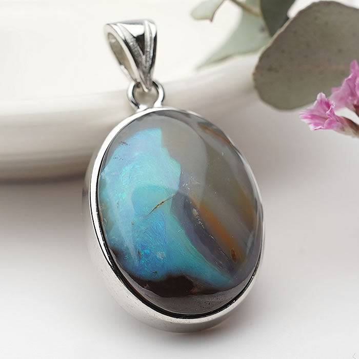 楽天市場】【一点物】ブルーオパールAAA ペンダントトップ