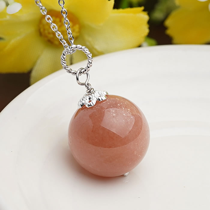 楽天市場】Silver925 オレンジムーンストーン 13mm ペンダントトップ