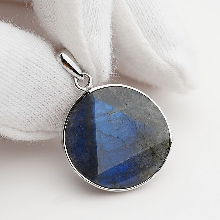 ブラックラブラドライトAAA 六芒星 ペンダントトップ ネックレス 天然石 パワーストーン Black Labradorite Pendant ブルーラブラドライト ラブラドライト Silver925