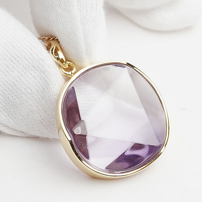 【一点物】【宝石質】【高透明度】アメジストAAAAA 六芒星 Silver925製 ゴールドカラー ペンダントトップ ネックレス 天然石 パワーストーン ヘキサゴン amethyst Star of David