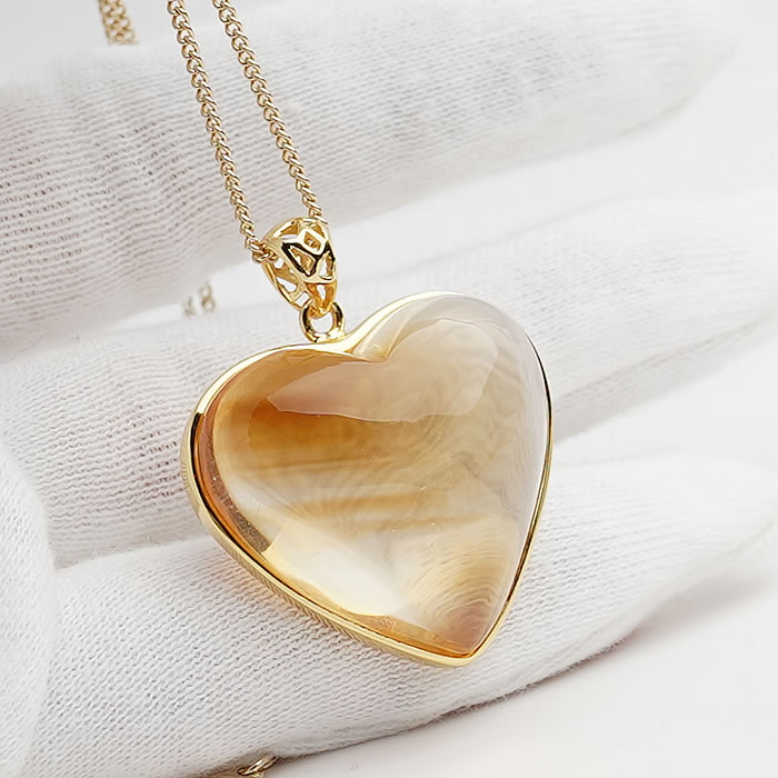 楽天市場】シトリン ハートカット ペンダントトップ ネックレス 天然石