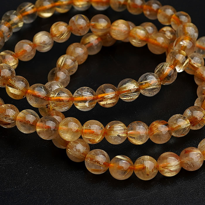 天然石ブレスレット☆高品質！ルチルクオーツ１３ｍｍ☆ハリが沢山！キラキラ！！ ルチルクォーツ ブレスレット ｜天然石通販の4976堂