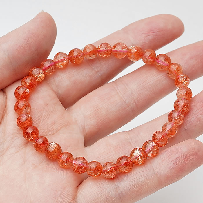 楽天市場】【一点物】【高品質】サンストーンAAA 約6.6mm ブレスレット