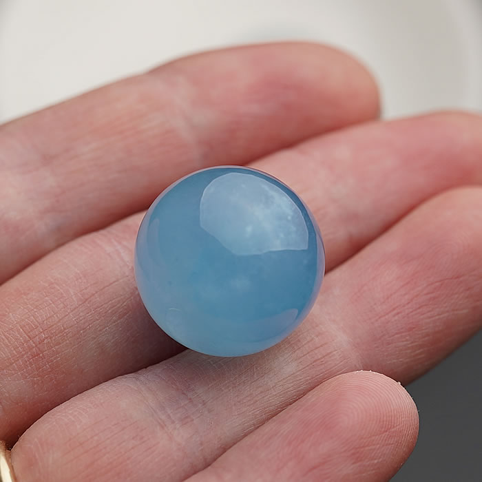 【高品質】【数量限定】アクアマリン 約17～19mm 丸玉 スフィア 穴なし 天然石 パワーストーン 置物 インテリア