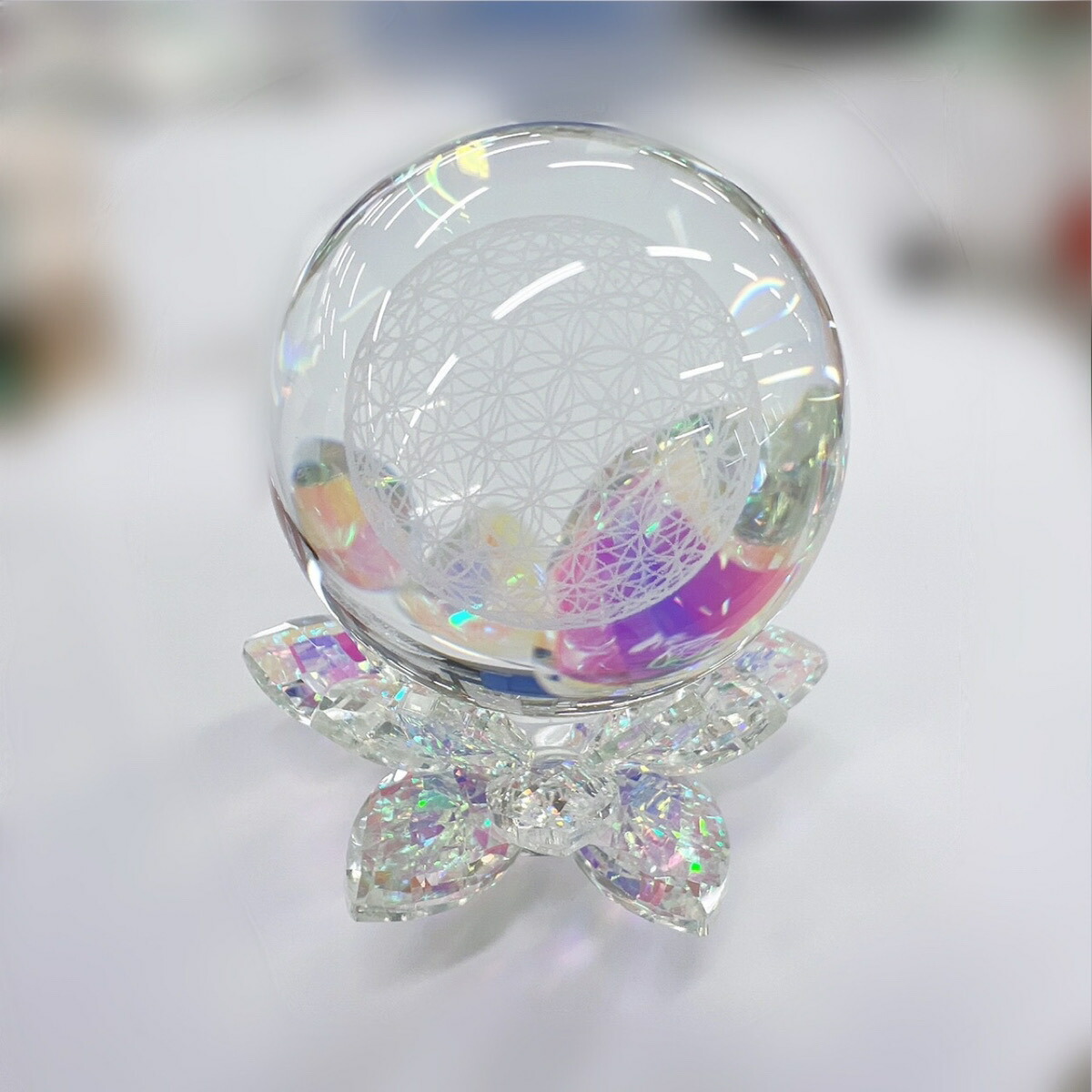 クリスマスファッション 新作 ガラスフラワーオブライフ球体 インテリア デザイン シンプル エレガント レディース メンズ ユニセックス かわいい きれい 綺麗 大人 オーロラカラー 花 Whitesforracialequity Org
