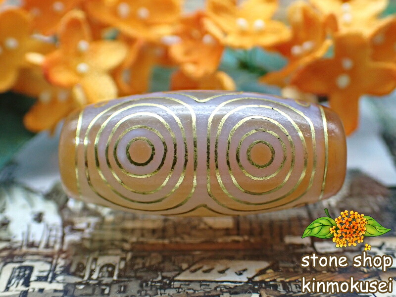 【チベット銀線天珠】龍眼天珠 黄 ハンドメイド 【古銅】 【一点物】｜stoneshop金木犀店 8,626円