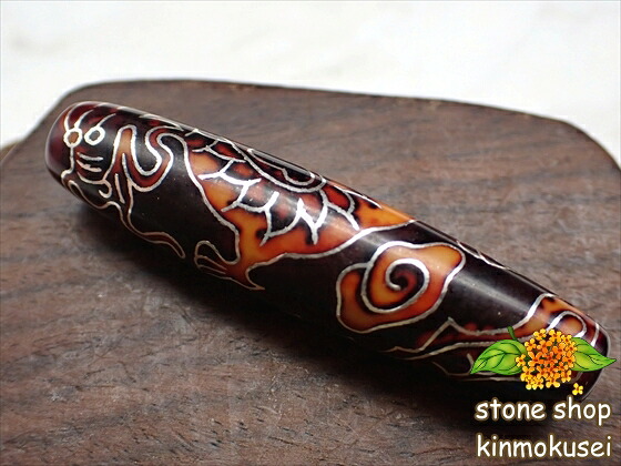 【チベット銀線天珠】龍神天珠 ハンドメイド 【一点物】｜stoneshop金木犀店