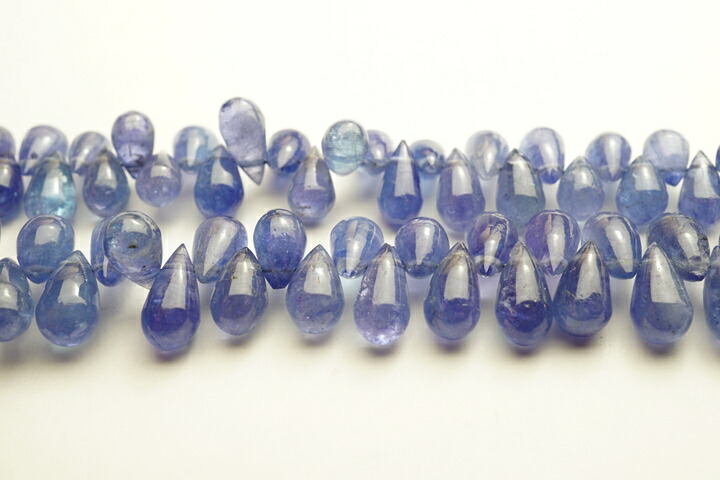 日本最大の タンザナイト プレーンドロップ 連売り21センチ インド加工 天然石 原石