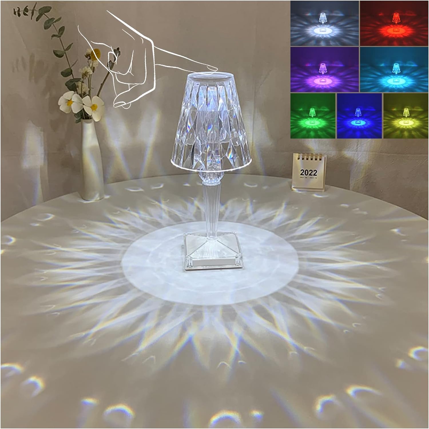 楽天市場】◇おしゃれなクリスタル風ライト！多種なカラー設定可能充電