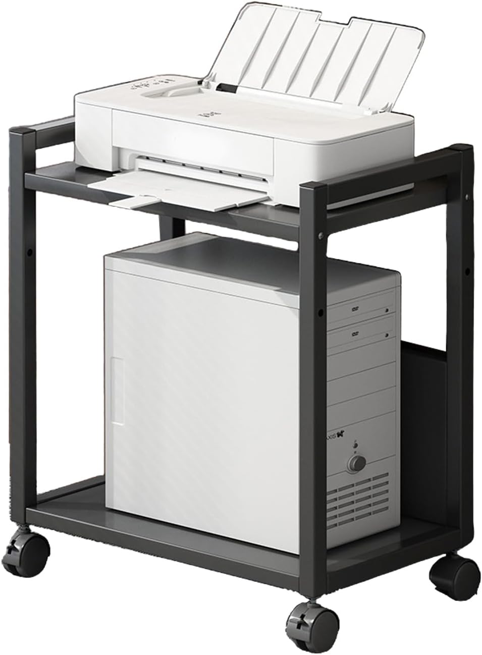 モバイルプリンタスタンド プリンター台 プリンターラック 机上＆机下台 キャスター付き 2/3/4段プリンタテーブル サイド(wx360)