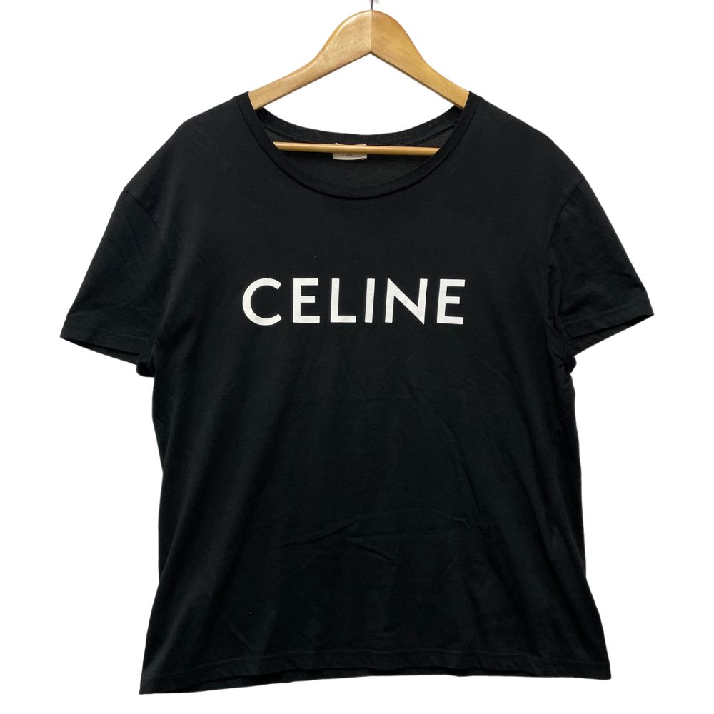 【大人気★】*CELINE* ロゴエンブロイダーコットンTシャツ CELINE HOMME コットンジャージー Tシャツ ロゴ刺繍入り