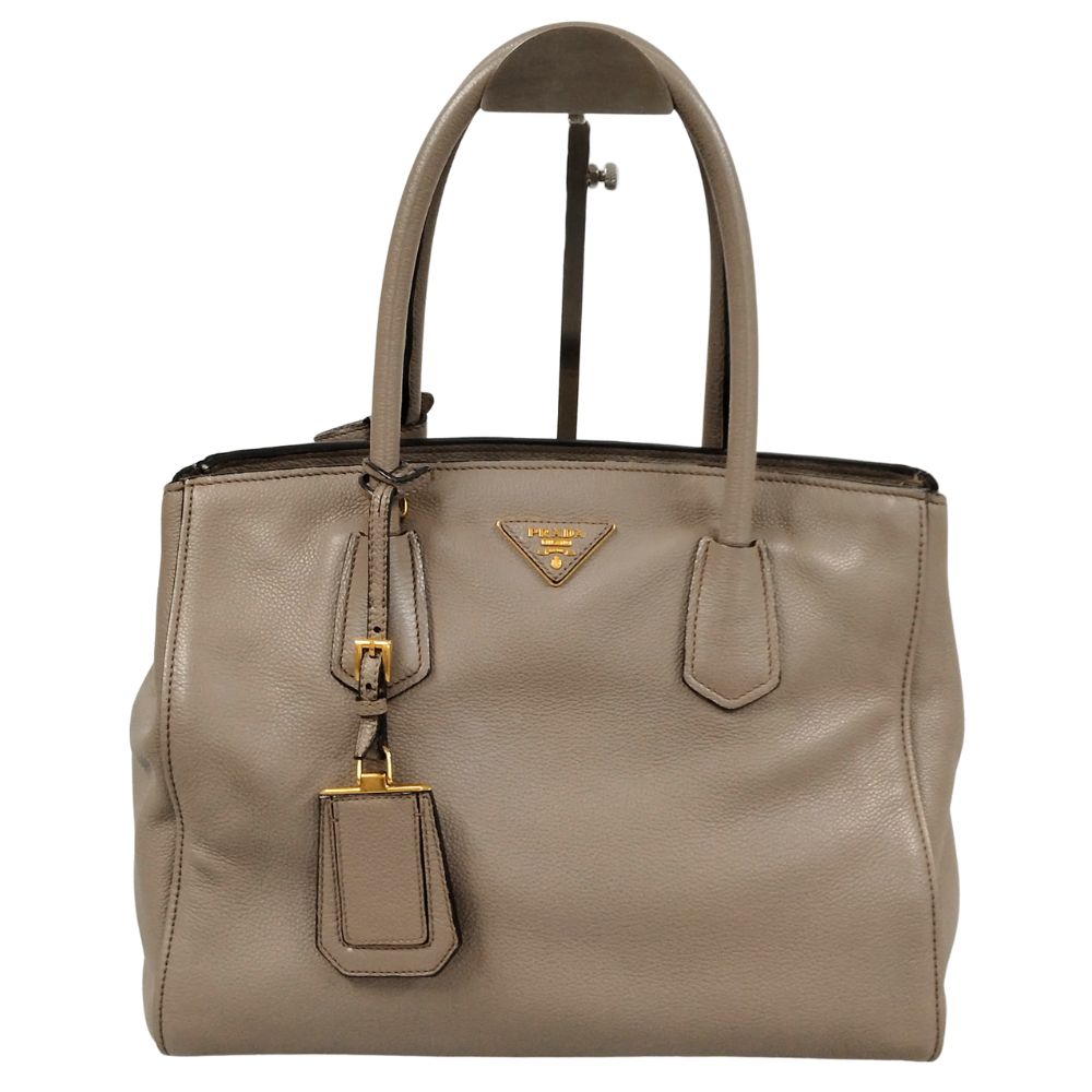 PRADA プラダ 品番 BN2829 2E70 VITELLO GRAIN 2WAY トートバッグ 牛革(カーフスキン) グレー 正規品 / 36595【中古】