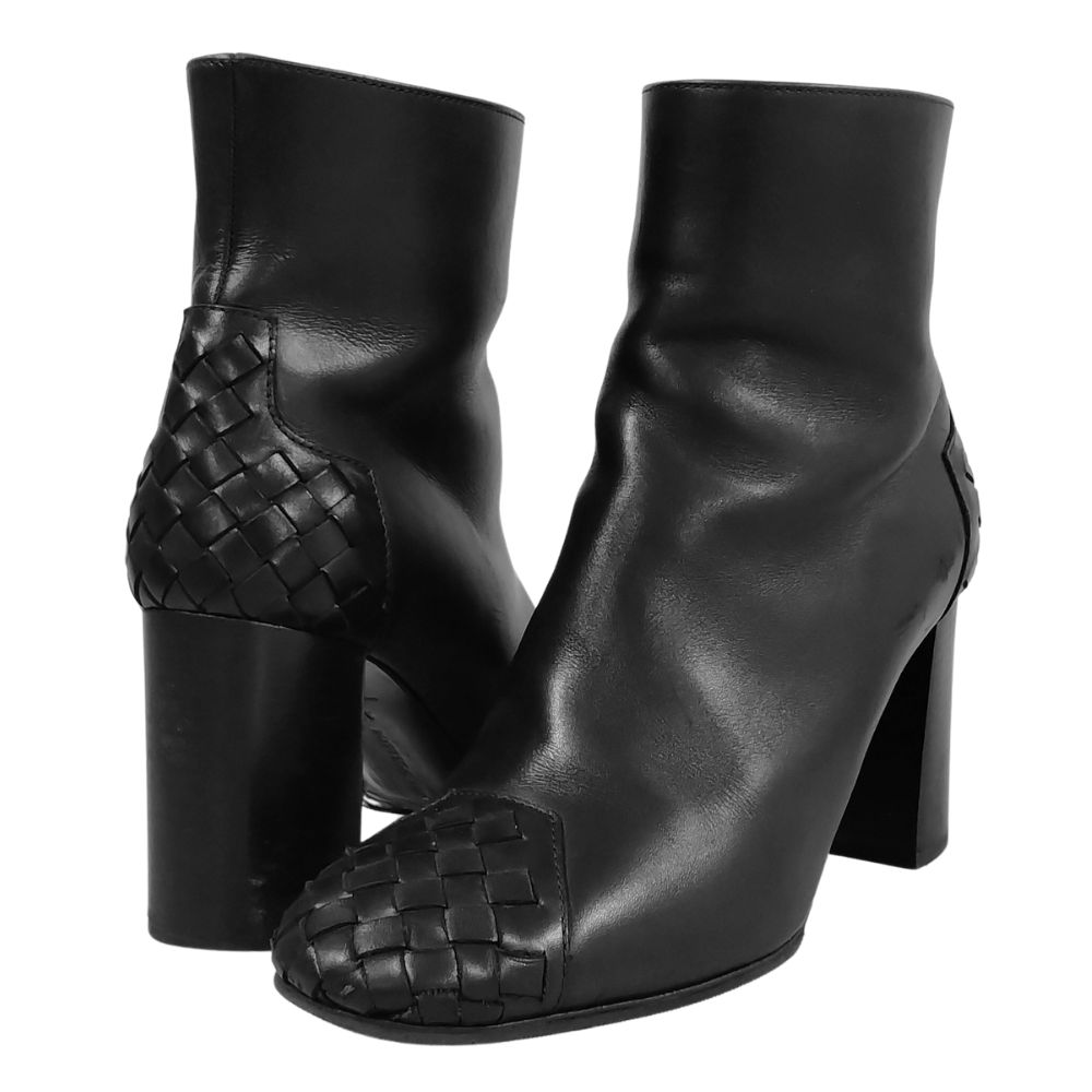 BOTTEGA VENETA Cavallo レザー ショートブーツ ブロックヒール BOTTEGA VENETA Cavallo レザー ショートブーツ ブロックヒール