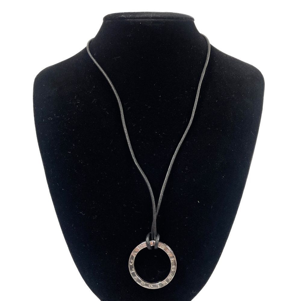 BVLGARI シルバー ブラック ネックレス BVLGARI ブルガリ ネックレス シルバー ブラック SV925 レザー