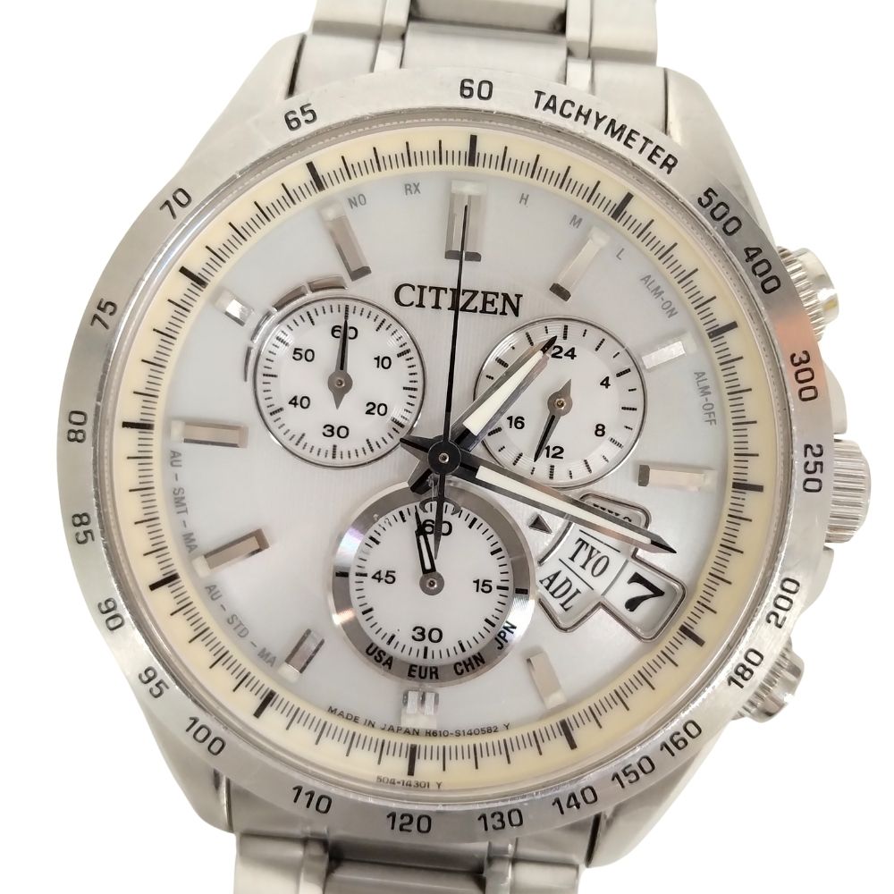 【美品】シチズン エコドライブ 電波ソーラー E610-S062977 稼働品 CITIZEN E820-S083460 エコドライブ シチズン 腕時計 パンダ