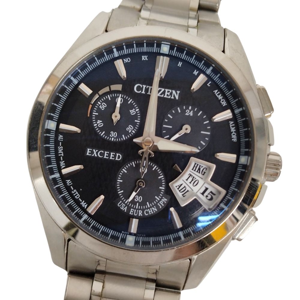 美品動作良_Citizen Exceed 電波ソーラー_EBG74/H113 緑屋質屋】シチズン EXCEED(エクシード) エコドライブ ソーラー