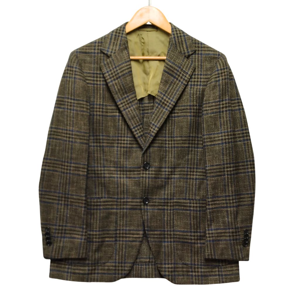 美品●BEAMS F テーラードジャケット 千鳥柄 Mサイズ ネイビー グレー M．グレー 【WEB限定】千鳥格子 メランジ調スーツ テーラー