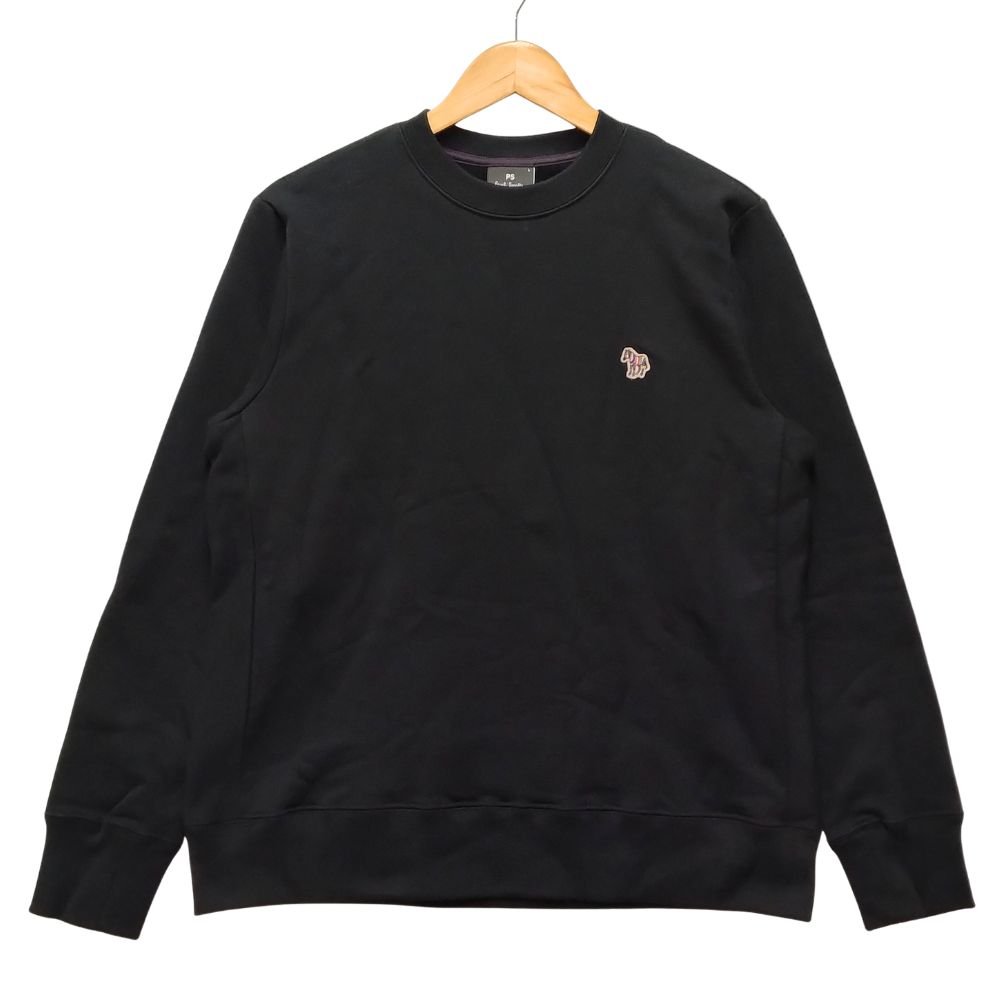 PAUL SMITH ポール・スミス ストライプゼブラパッチ スウェット ブラック サイズL 正規品 / 52919【中古】