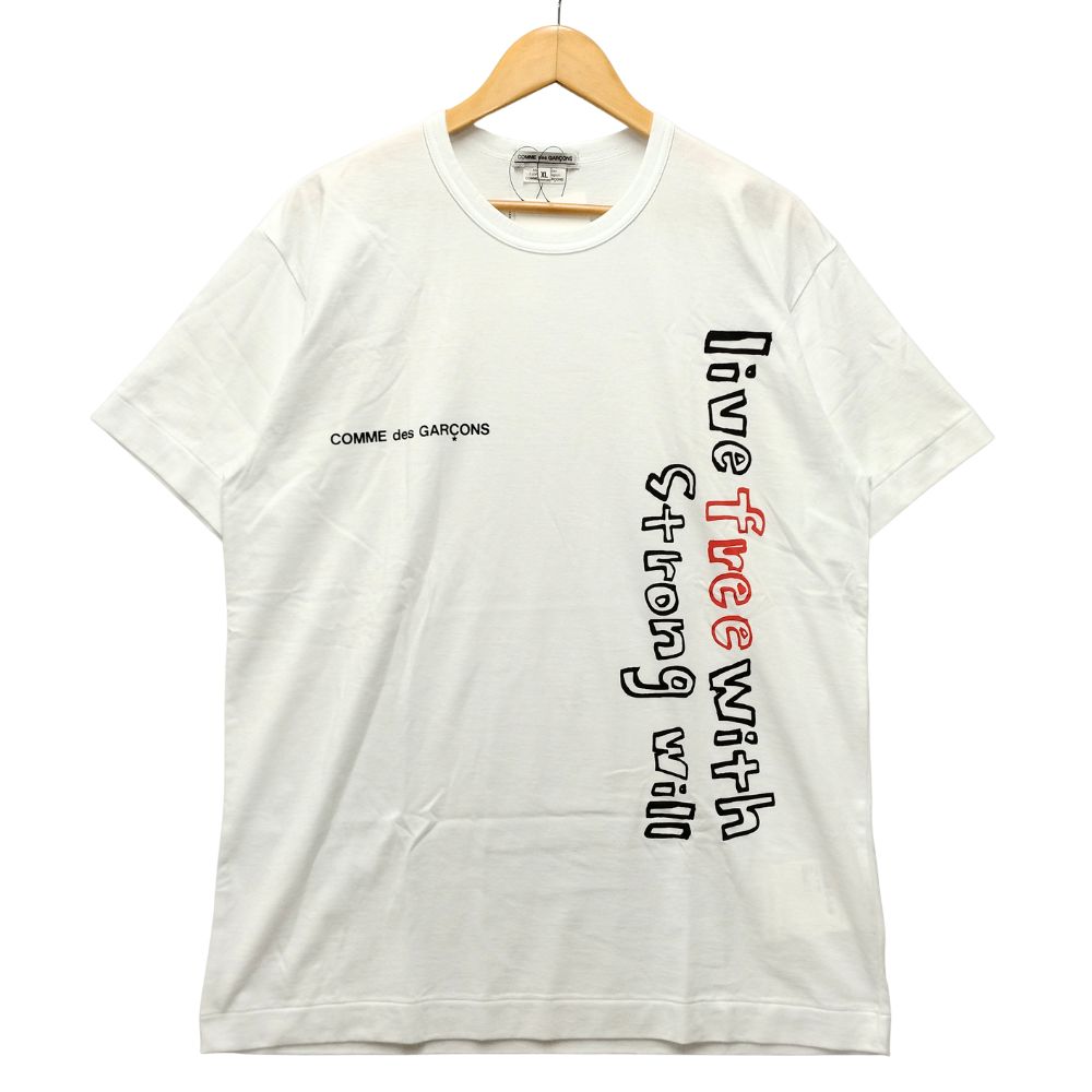 COMME DES GARCONS コムデギャルソン 品番 OZ-T312 プリント 半袖Ｔシャツ ホワイト サイズ XL 正規品 / 51499【中古】