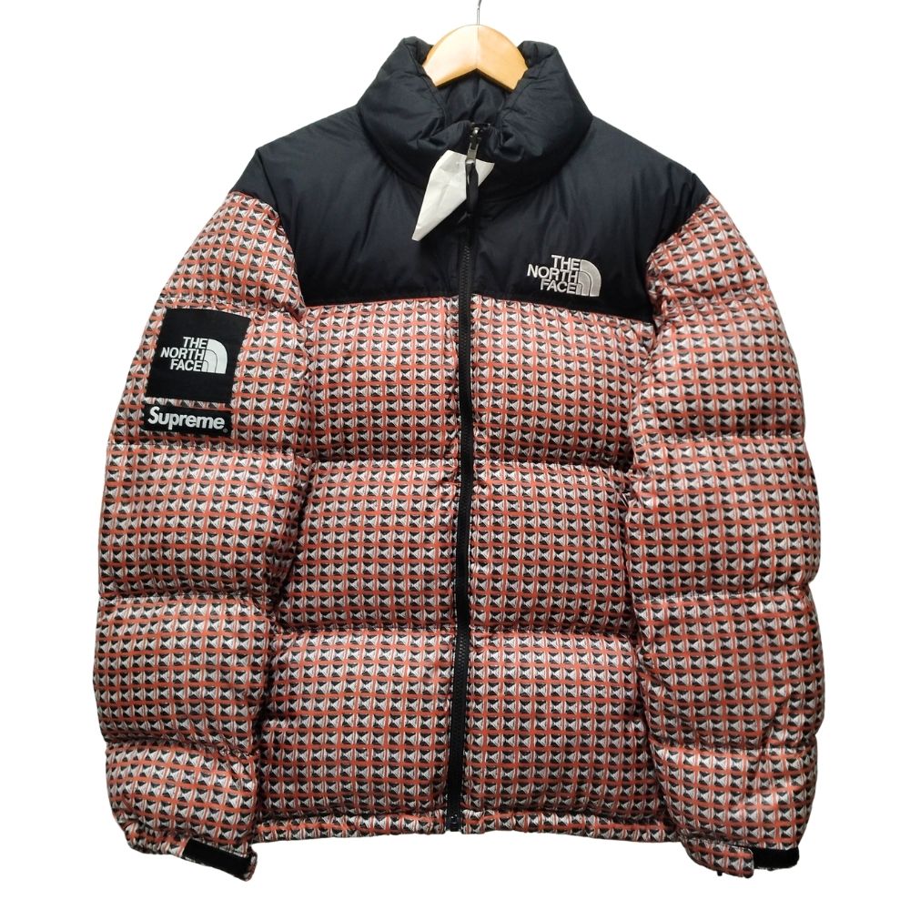 SUPREME シュプリーム × The North Face 品番 ND42100I Studded Nuptse Jacket ヌプシ ダウンジャケット レッド サイズ M 正規品 / 40615【中古】