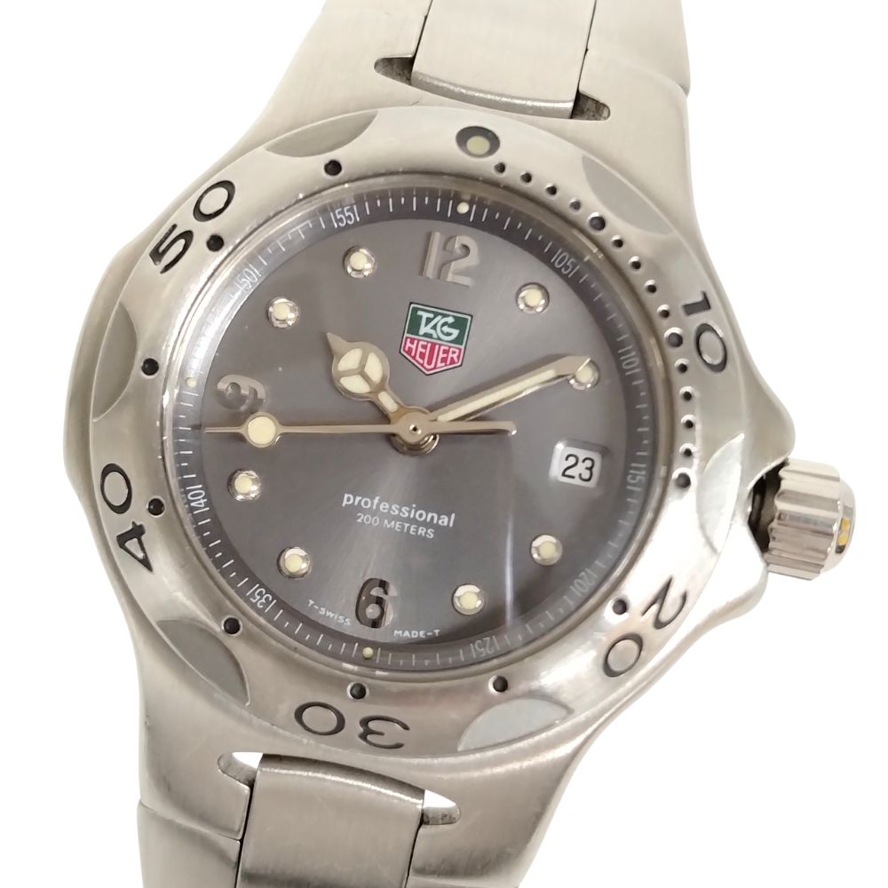 【電池残量少】TAG HEUER タグホイヤー WL1311 キリウム プロフェッショナル デイト クォーツ レディース 腕時計 正規品 / C543【中古】