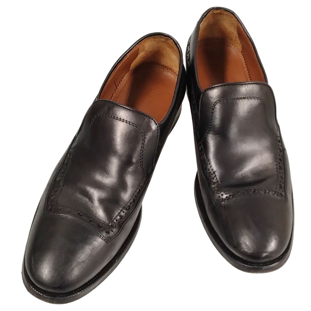 JIMMY CHOO ジミーチュウ メダリオン レザー ローファー NATURAL CALF BLACK サイズ 40 正規品 / 52750【中古】