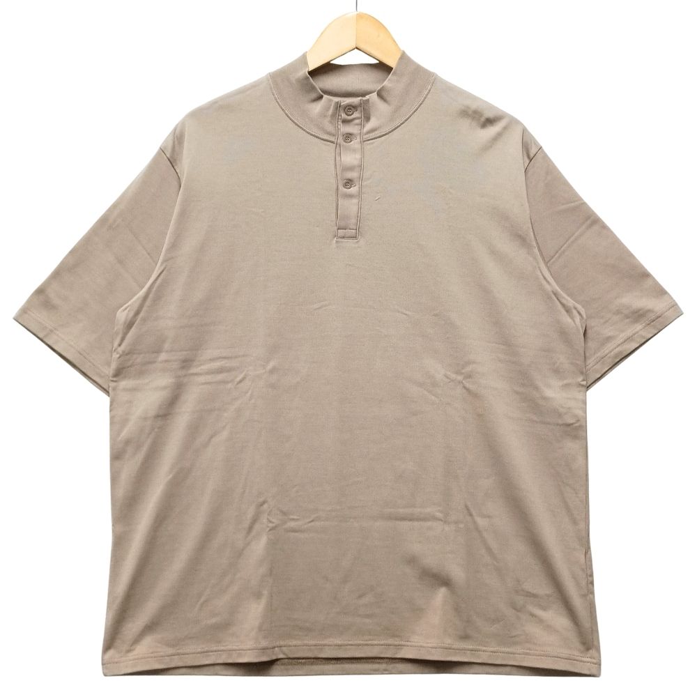 GRAPHPAPER グラフ記録調査報告 GM261-70350 Tri Spun Cotton S/S Henley High Neck Tee ヘンリーのど首 ティーシャツ ベージュ 2 定まり品 / 54595【中古】
