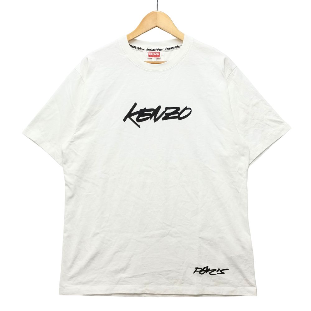 KENZO ケンゾー Futura 2000 Classic T-Shirt ロゴタイプ 半袖Ｔシャツ 綿織物 象牙色 大きさ L 置き目品 / 54674【中古】