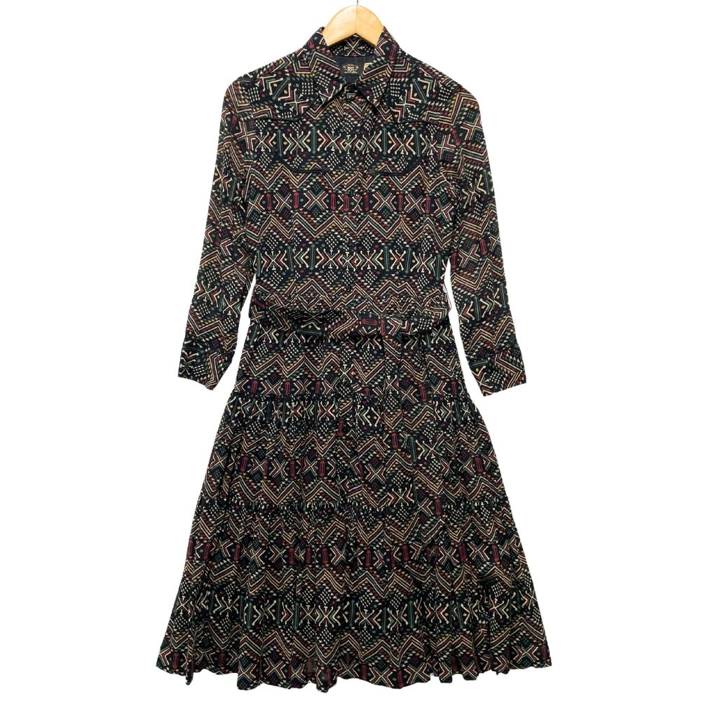 RRL ダブルアールエル レディース 総柄 ワンピース ドレス サイズ2=155cm相当 正規品 / 50256【中古】|STONE RIVER