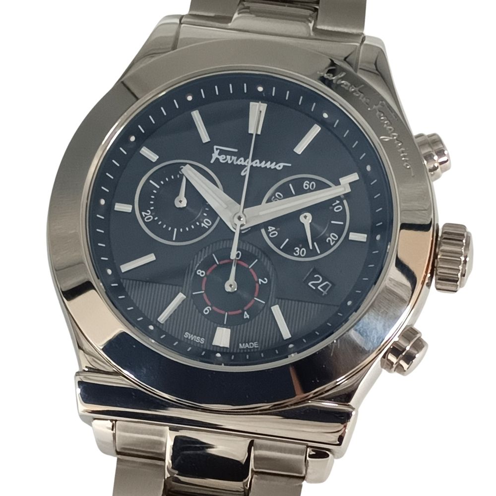 SALVATORE FERRAGAMO サルヴァトーレフェラガモ 1898 FFM080016 クロノグラフ 石英 メンズ ウォッチ 置き目品 / C1057【中古】